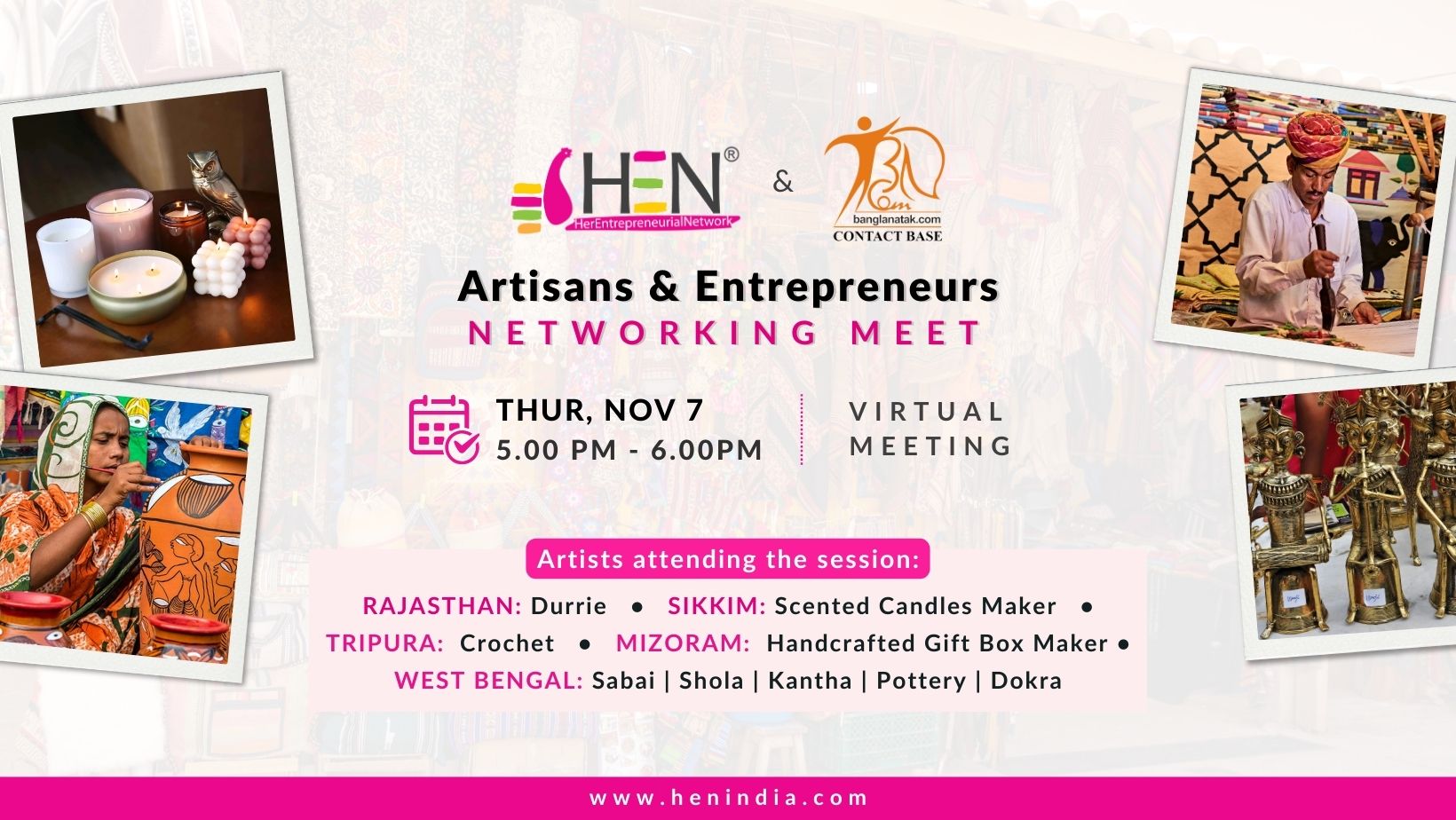 Nov'24 Artisans + Entreprenerus networking meet - HEN India + Banglanatak.com