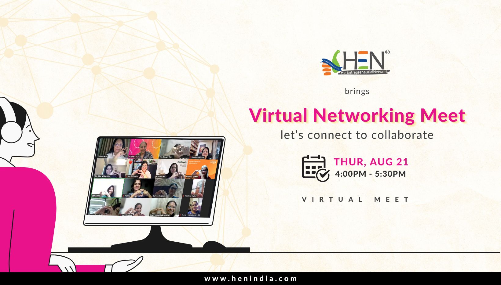 HENIndia virtual networking meet August 2025