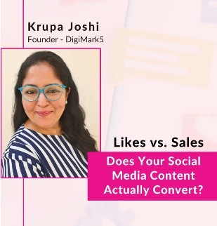 does your social media content actually converts by Krupa Joshi HEN Insta Live Newsletter Image