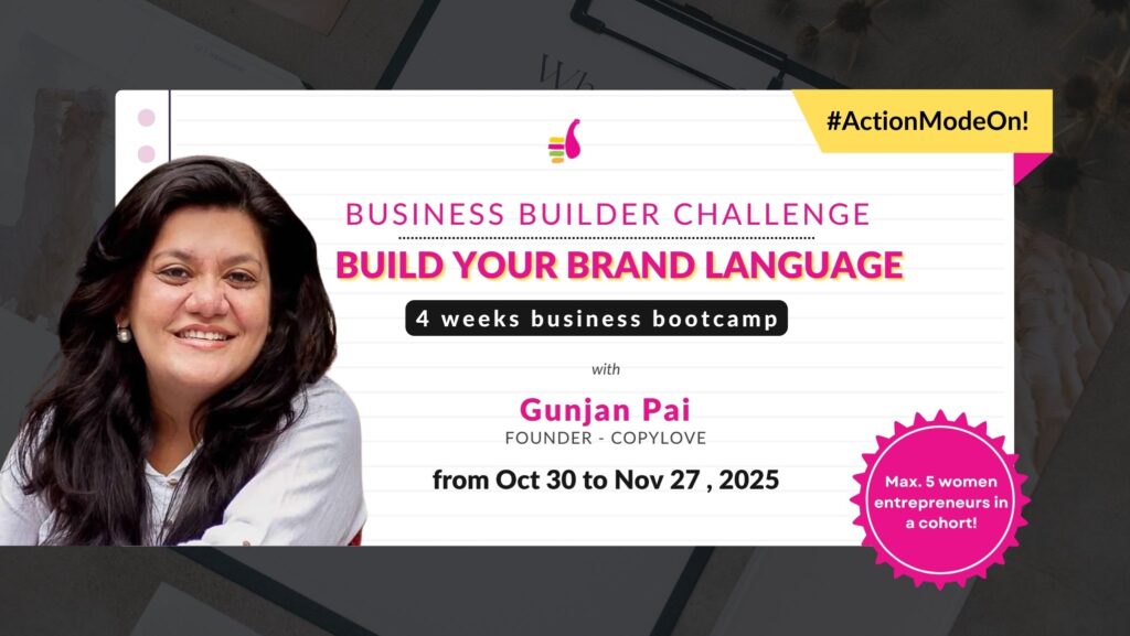HENIndia Bootcamp - build your brand language - bootcamp with Gunjan Pai